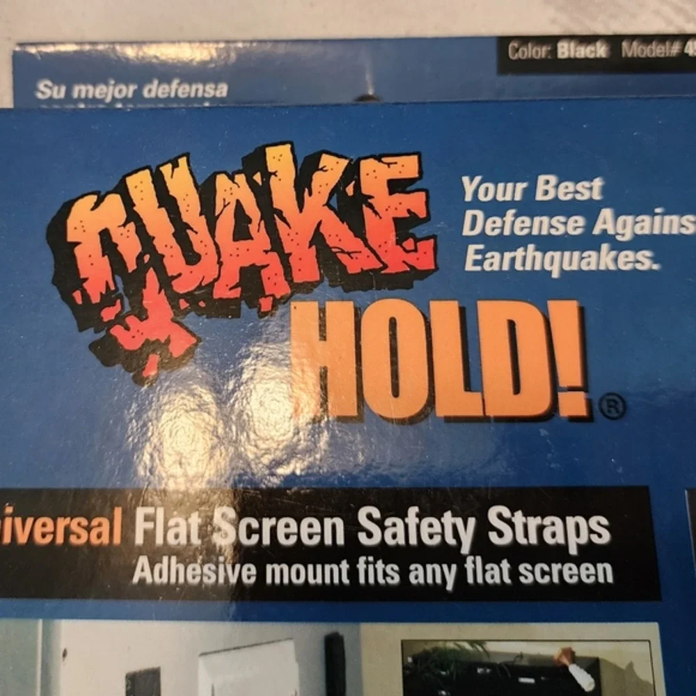 QuakeHOLD! Universal Flat Screen TV Safety Straps. Secure TVs. Kid safety. NEW - Picture 4 of 11